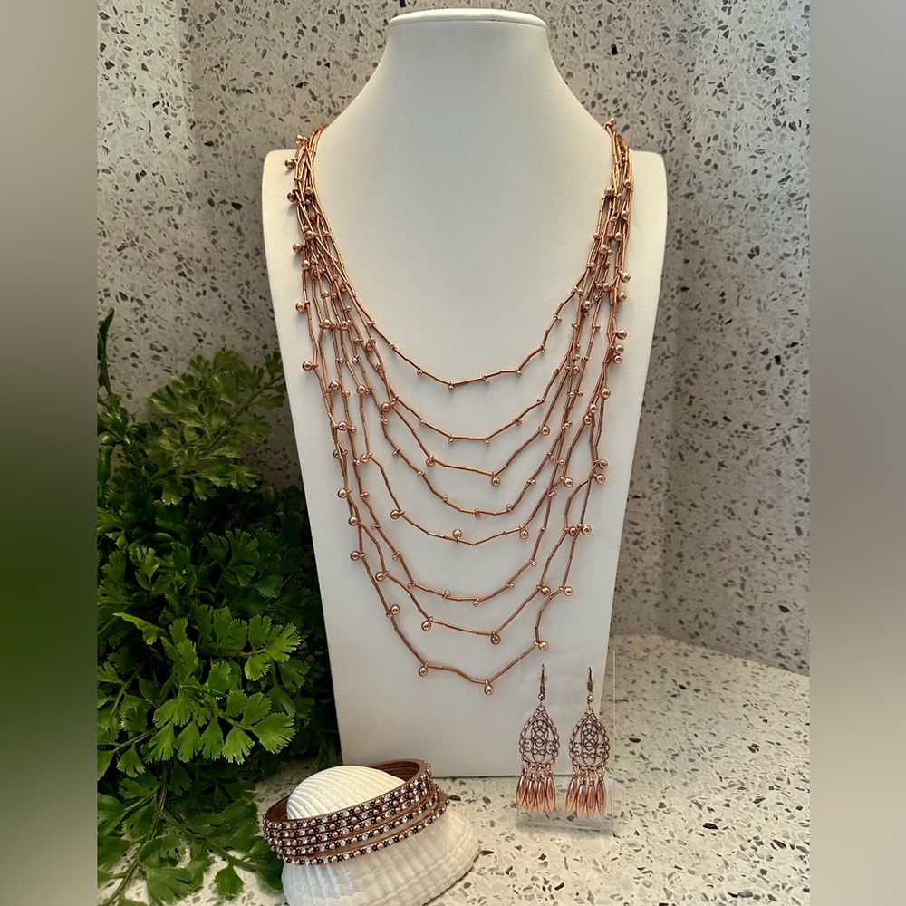 Copper color 6pc jewelry set